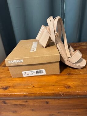 Nude Patent Cherry CUSHIONAIRE MEMORY FOAM Wedges